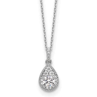 14kw 1/2ct Lab Grown Diamond VS/SI+ G+ Complete 18in Teardrop Necklace