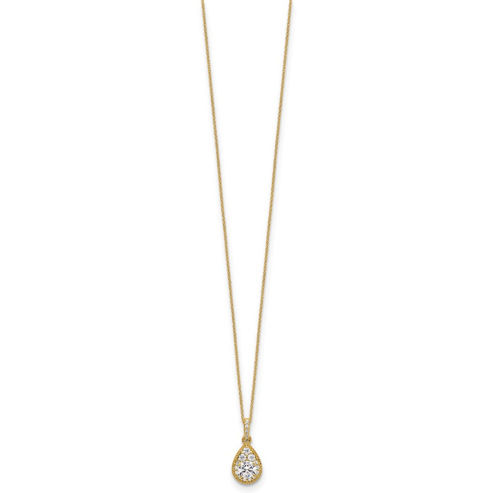 14k 1/2ct Lab Grown Diamond VS/SI+ G+ Complete 18in Teardrop Necklace