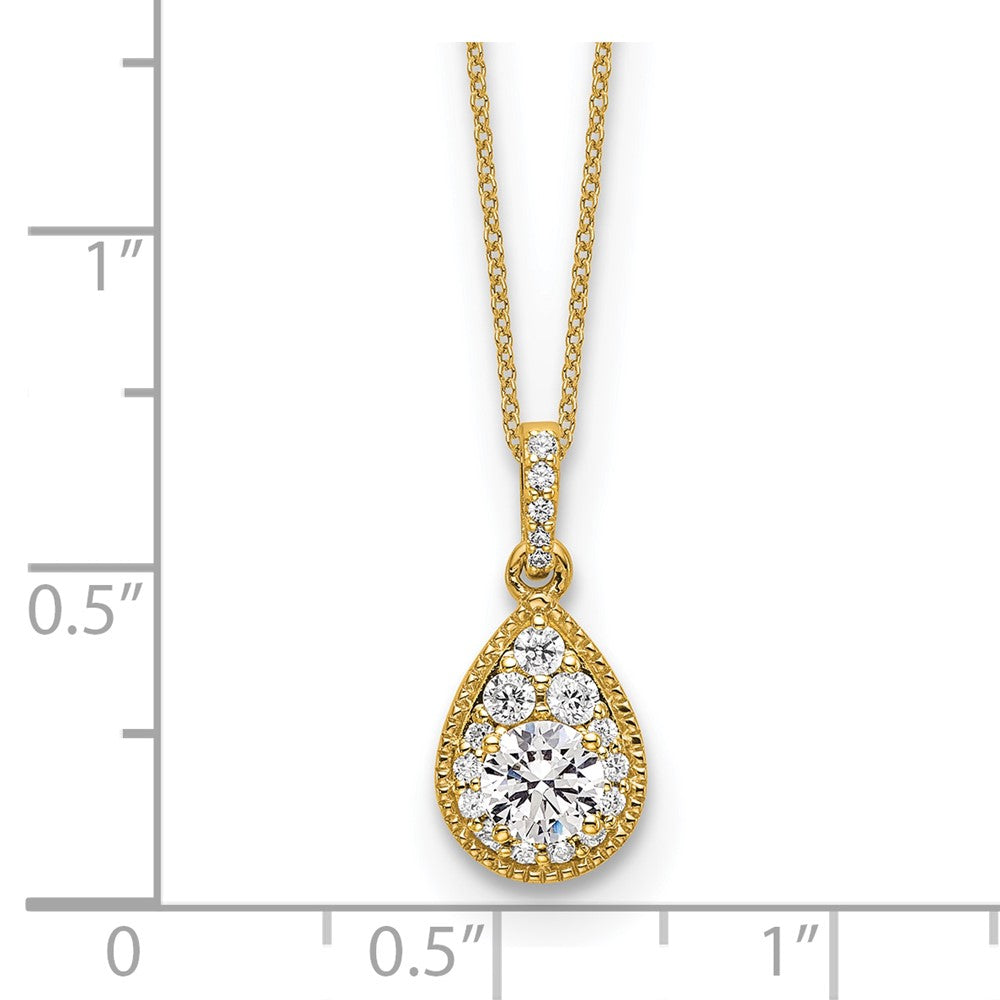 14k 1/2ct Lab Grown Diamond VS/SI+ G+ Complete 18in Teardrop Necklace