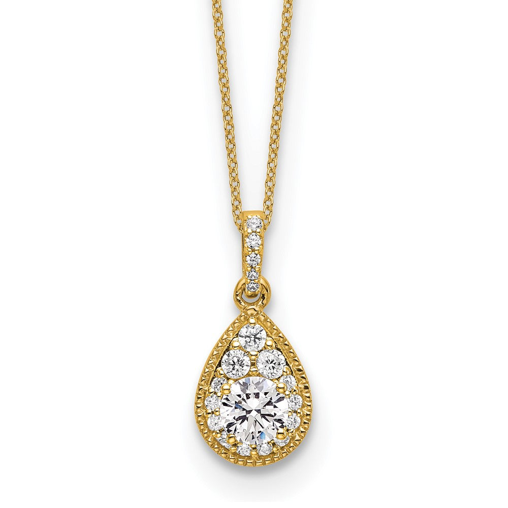 14k 1/2ct Lab Grown Diamond VS/SI+ G+ Complete 18in Teardrop Necklace