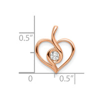 14kr 1/10ct Lab Grown Diamond VS/SI+ G+ Comp Bezel Open Heart Pendant