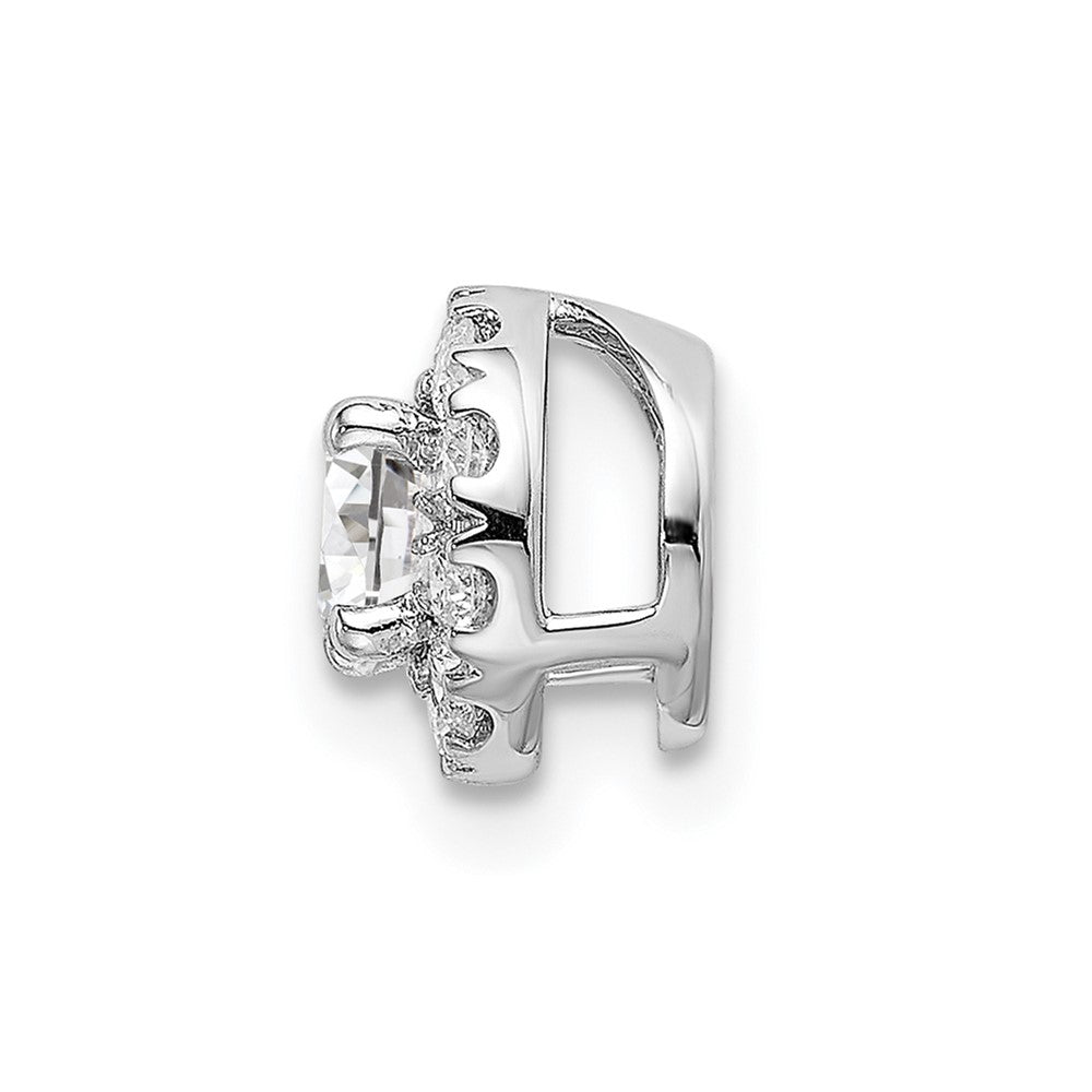14kw 1/2ct Lab Grown Diamond VS/SI+ G+ Round Halo Chain Slide Pendant