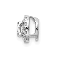 14kw 1/2ct Lab Grown Diamond VS/SI+ G+ Round Halo Chain Slide Pendant