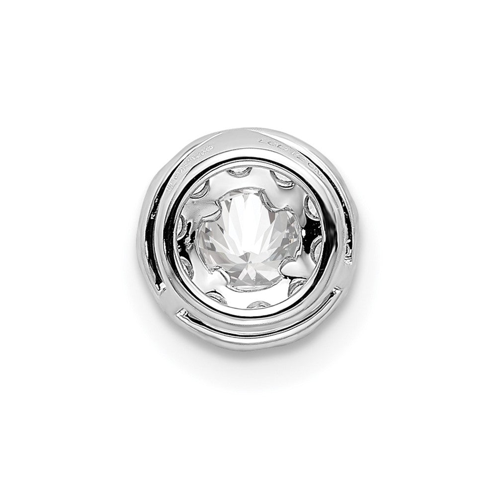 14kw 1/2ct Lab Grown Diamond VS/SI+ G+ Round Halo Chain Slide Pendant