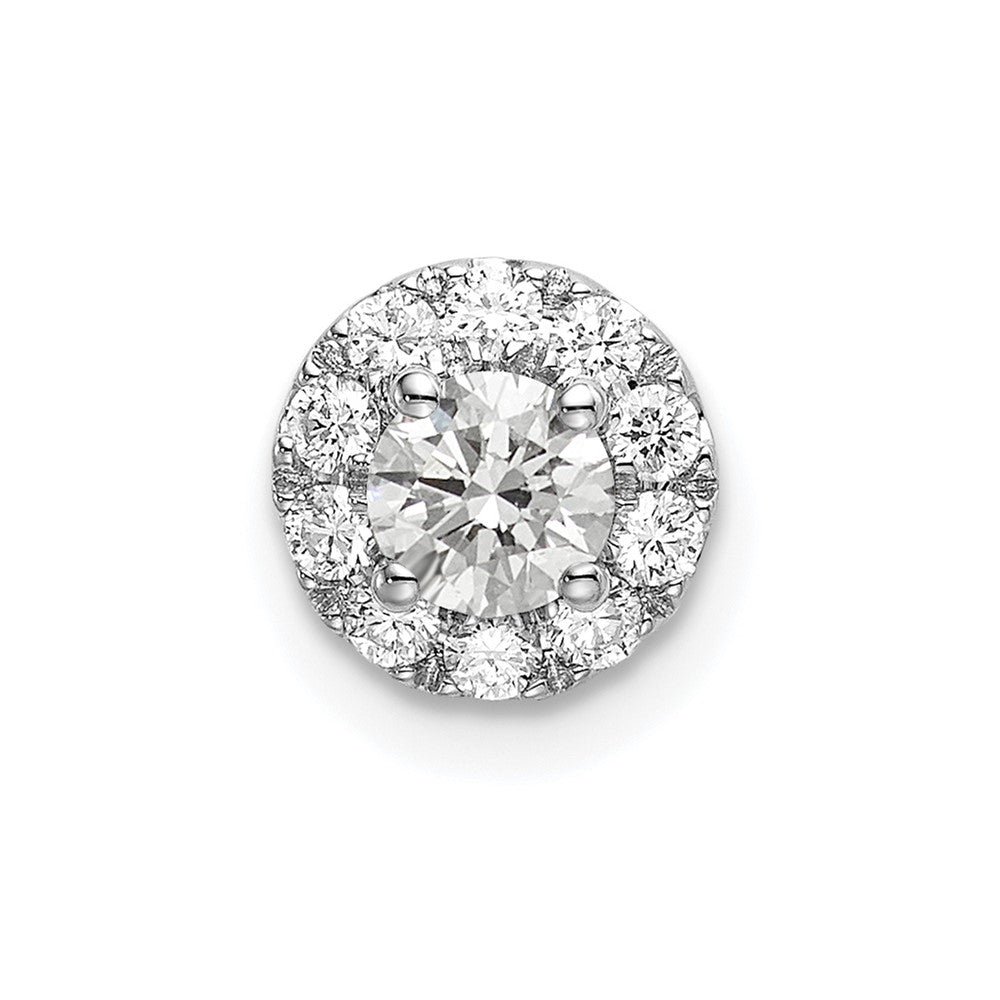 14kw 1/2ct Lab Grown Diamond VS/SI+ G+ Round Halo Chain Slide Pendant