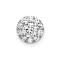 14kw 1/2ct Lab Grown Diamond VS/SI+ G+ Round Halo Chain Slide Pendant