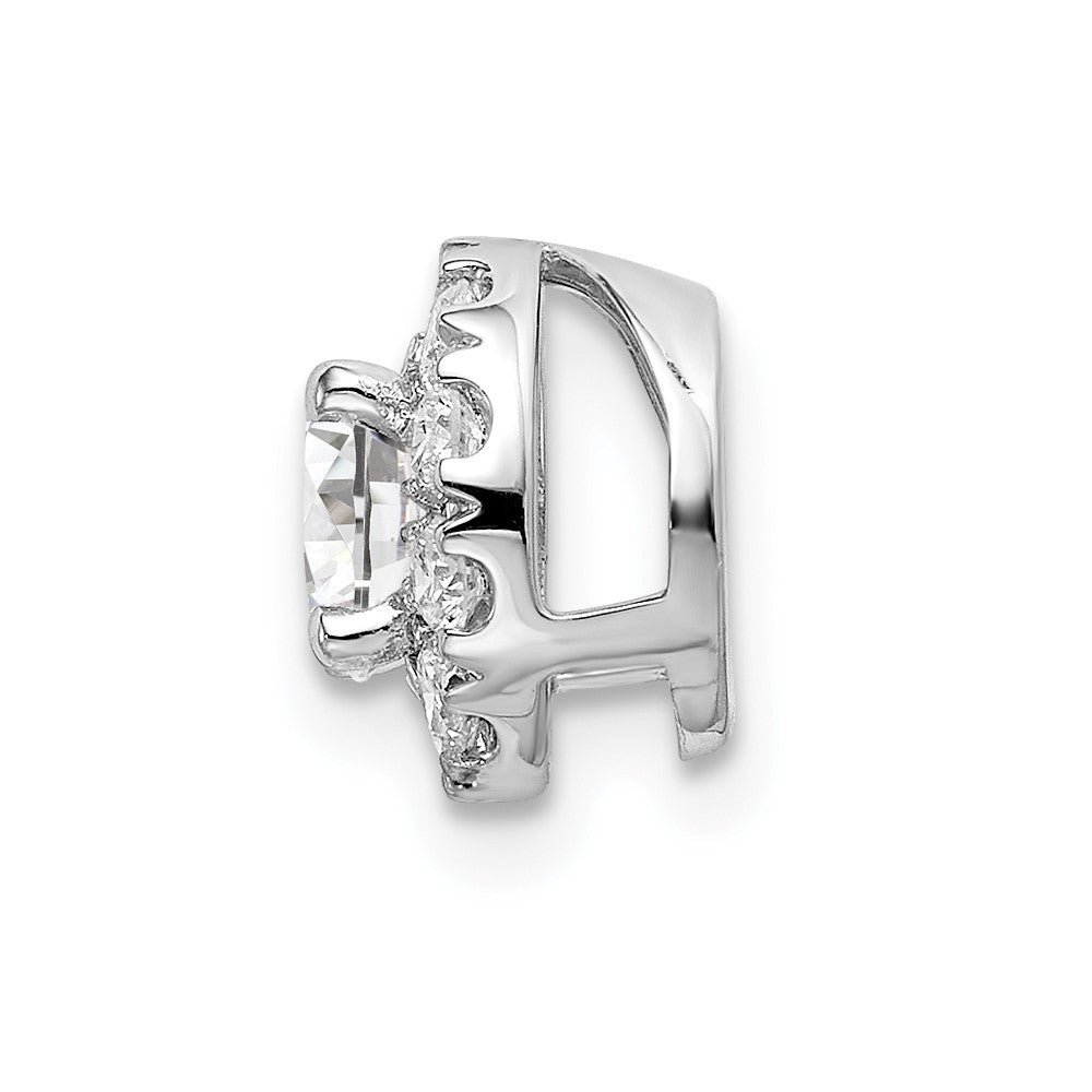 14kw 3/4ct Lab Grown Diamond VS/SI+ G+ Round Halo Chain Slide Pendant