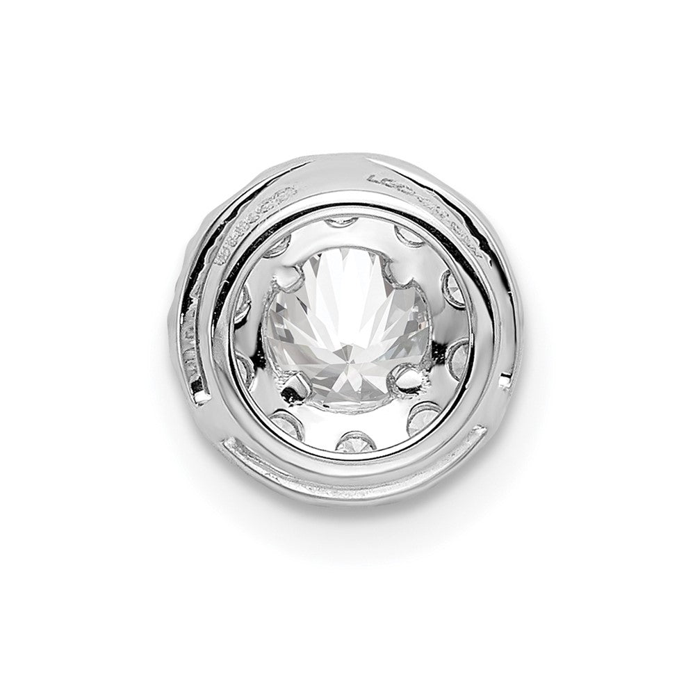 14kw 3/4ct Lab Grown Diamond VS/SI+ G+ Round Halo Chain Slide Pendant