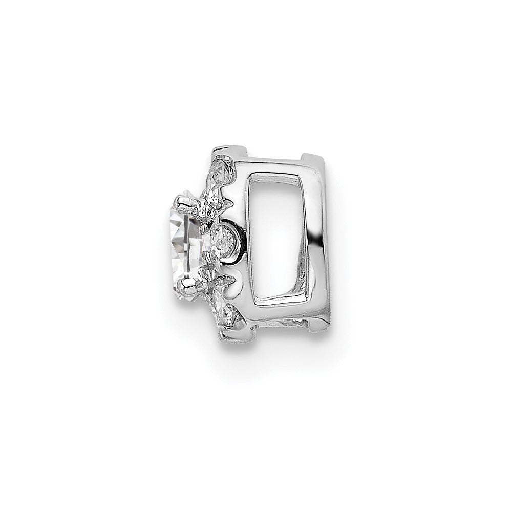 14k White Gold 1/3 ct Lab Grown Dia VS/SI+ G+ Cushion Halo Slide Pendant