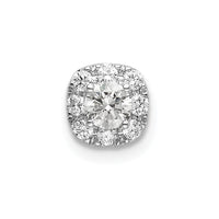 14k White Gold 1/3 ct Lab Grown Dia VS/SI+ G+ Cushion Halo Slide Pendant