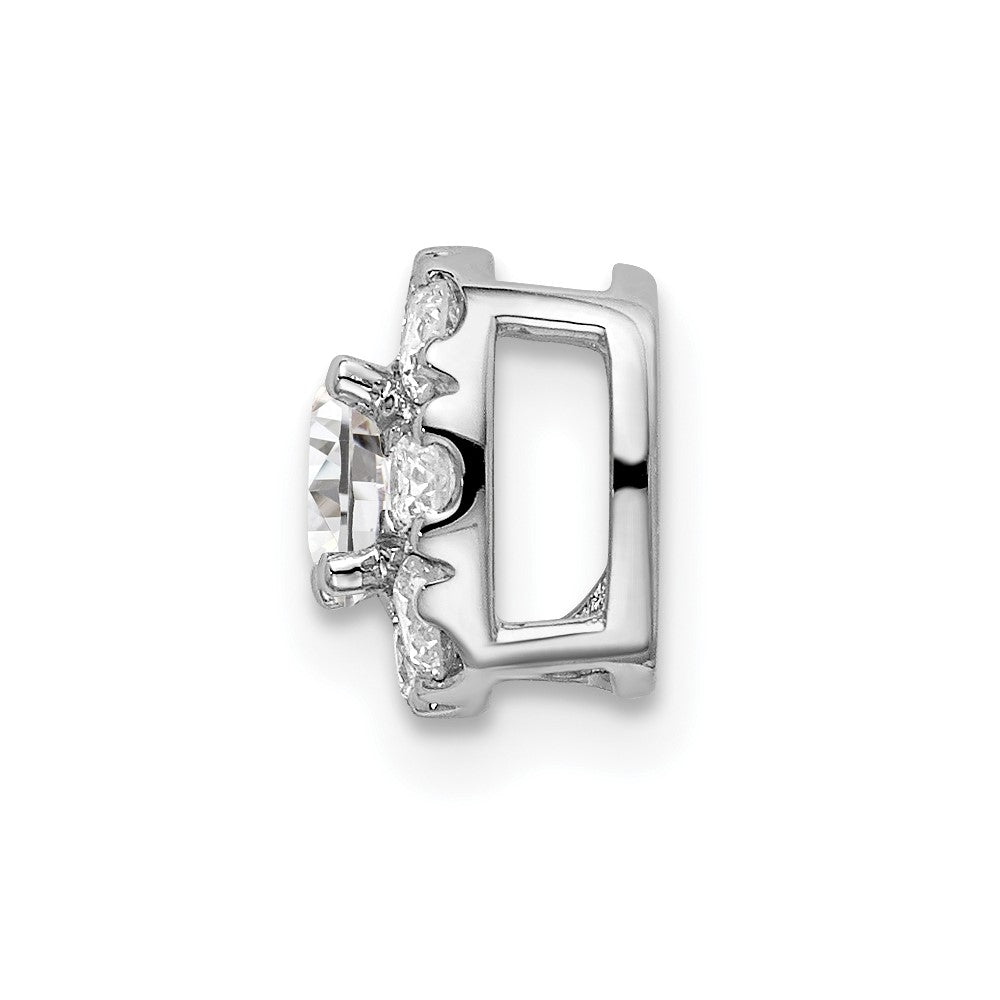 14k White Gold 1/2 ct Lab Grown Dia VS/SI+ G+ Cushion Halo Slide Pendant