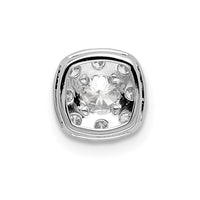 14k White Gold 1/2 ct Lab Grown Dia VS/SI+ G+ Cushion Halo Slide Pendant