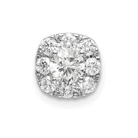 14k White Gold 1/2 ct Lab Grown Dia VS/SI+ G+ Cushion Halo Slide Pendant