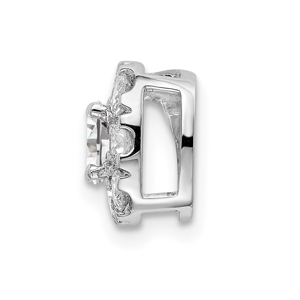 14k White Gold 3/4 ct Lab Grown Dia VS/SI+ G+ Cushion Halo Slide Pendant