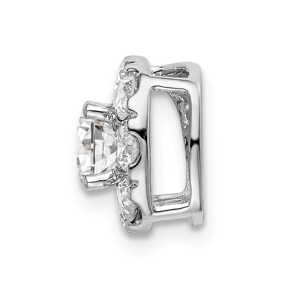 14kw 1ct Lab Grown Diamond VS/SI+ G+ Cushion Halo Chain Slide Pendant