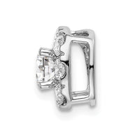 14kw 1ct Lab Grown Diamond VS/SI+ G+ Cushion Halo Chain Slide Pendant