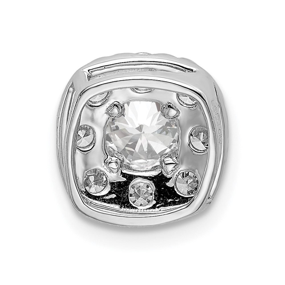 14kw 1ct Lab Grown Diamond VS/SI+ G+ Cushion Halo Chain Slide Pendant