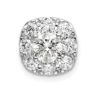 14kw 1ct Lab Grown Diamond VS/SI+ G+ Cushion Halo Chain Slide Pendant
