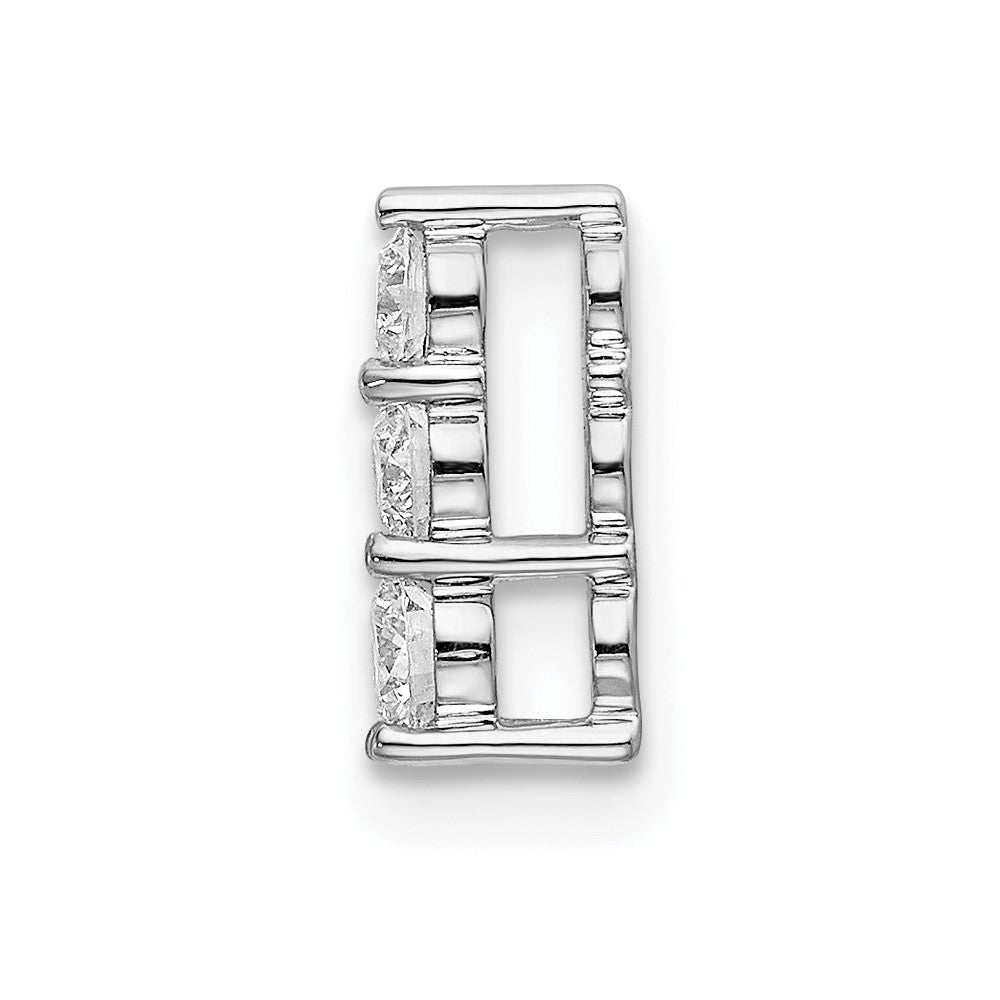 14k White Gold 1/4 ct Lab Grown Diamond VS/SI+ G+ 3 Stone Chain Slide