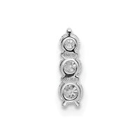 14k White Gold 1/4 ct Lab Grown Diamond VS/SI+ G+ 3 Stone Chain Slide