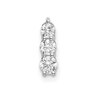 14k White Gold 1/4 ct Lab Grown Diamond VS/SI+ G+ 3 Stone Chain Slide