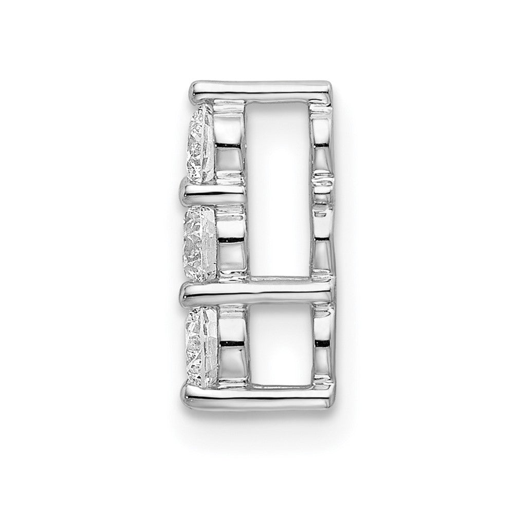 14k White Gold 1/3 ct Lab Grown Diamond VS/SI+ G+ 3 Stone Chain Slide