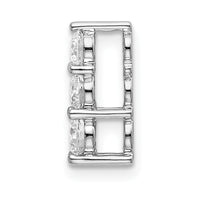 14k White Gold 1/2 ct Lab Grown Diamond VS/SI+ G+ 3 Stone Chain Slide