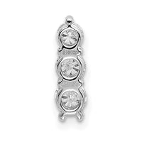 14k White Gold 1/2 ct Lab Grown Diamond VS/SI+ G+ 3 Stone Chain Slide