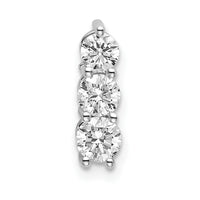 14k White Gold 1/2 ct Lab Grown Diamond VS/SI+ G+ 3 Stone Chain Slide