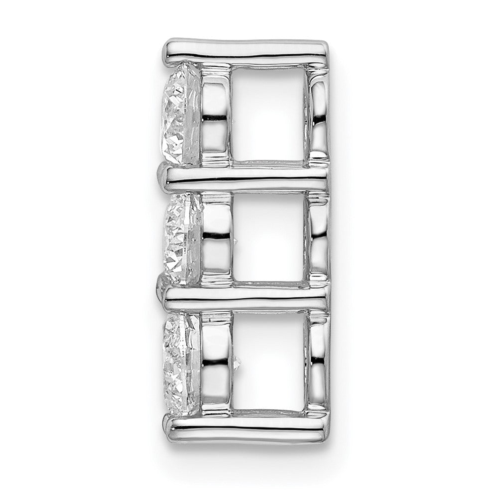 14k White Gold 3/4 ct Lab Grown Diamond VS/SI+ G+ 3 Stone Chain Slide