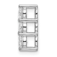 14k White Gold 3/4 ct Lab Grown Diamond VS/SI+ G+ 3 Stone Chain Slide