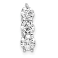 14k White Gold 3/4 ct Lab Grown Diamond VS/SI+ G+ 3 Stone Chain Slide