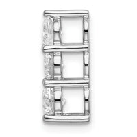14k White Gold 1 ct Lab Grown Diamond VS/SI+ G+ 3 Stone Chain Slide