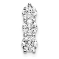 14k White Gold 1 ct Lab Grown Diamond VS/SI+ G+ 3 Stone Chain Slide
