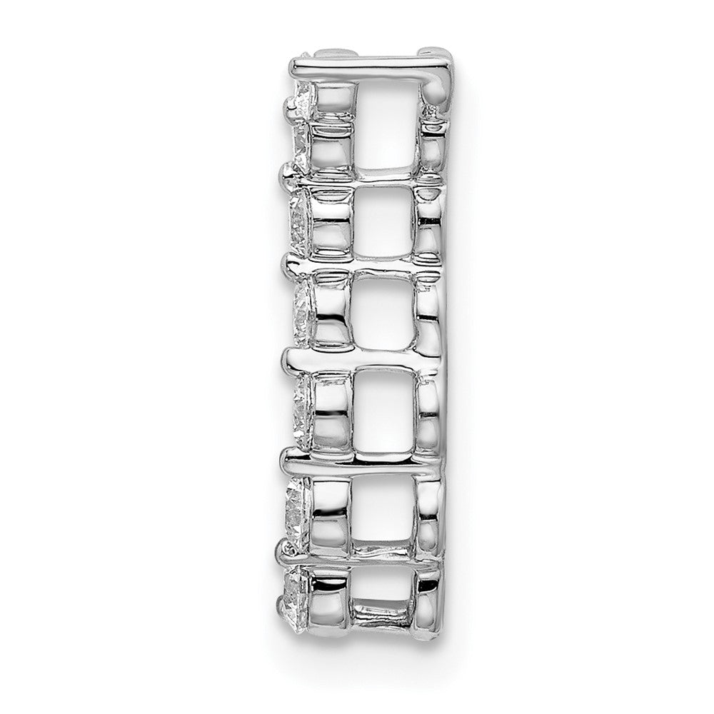 14kw 1/4ct Lab Grown Dia VS/SI+ G+ 7 Stone Curved Bar Chain Slide