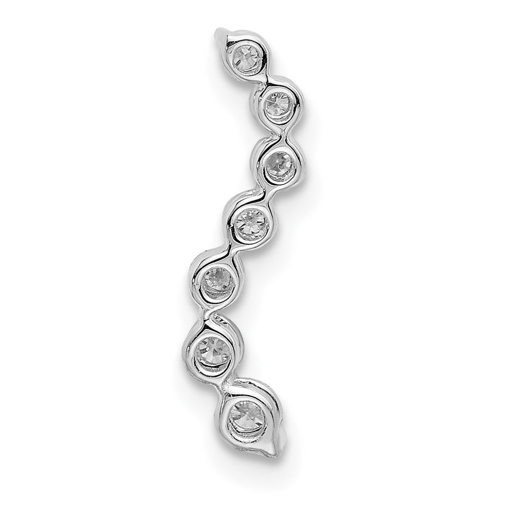 14kw 1/4ct Lab Grown Dia VS/SI+ G+ 7 Stone Curved Bar Chain Slide