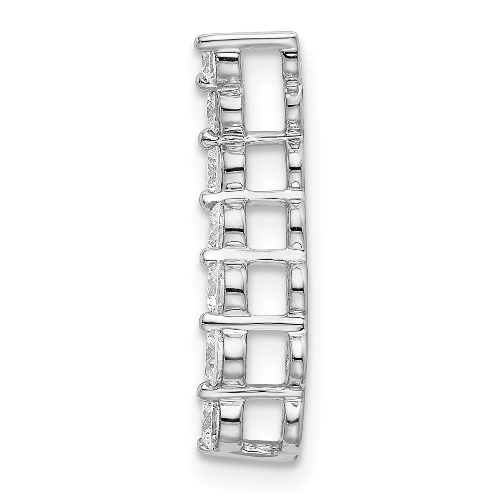 14kw 1/3ct Lab Grown Dia VS/SI+ G+ 7 Stone Curved Bar Chain Slide