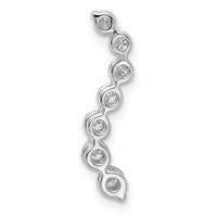 14kw 1/3ct Lab Grown Dia VS/SI+ G+ 7 Stone Curved Bar Chain Slide