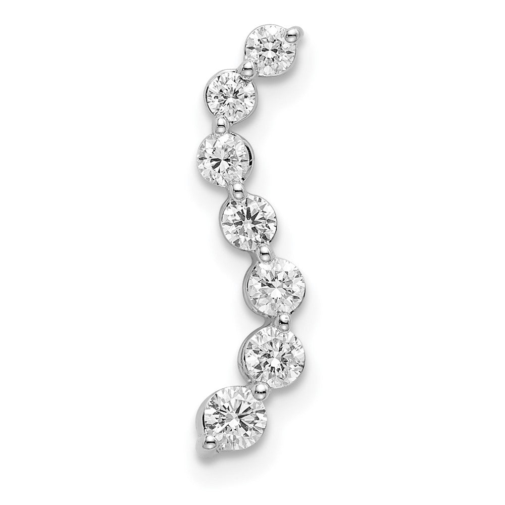 14kw 1/3ct Lab Grown Dia VS/SI+ G+ 7 Stone Curved Bar Chain Slide