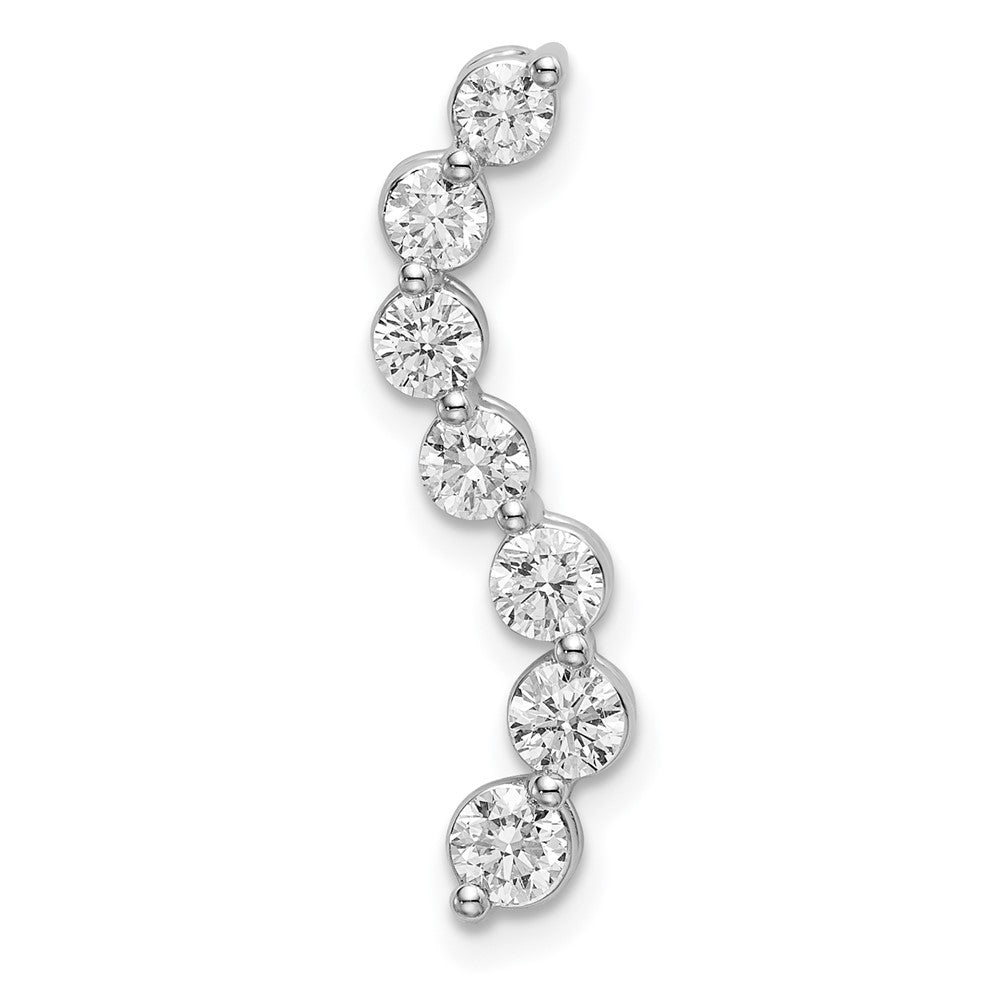14kw 3/4ct Lab Grown Dia VS/SI+ G+ 7 Stone Curved Bar Chain Slide