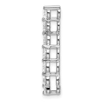 14k White Gold 1 ct Lab Grown Dia VS/SI+ G+ 7 Stone Curved Bar Chain Slide