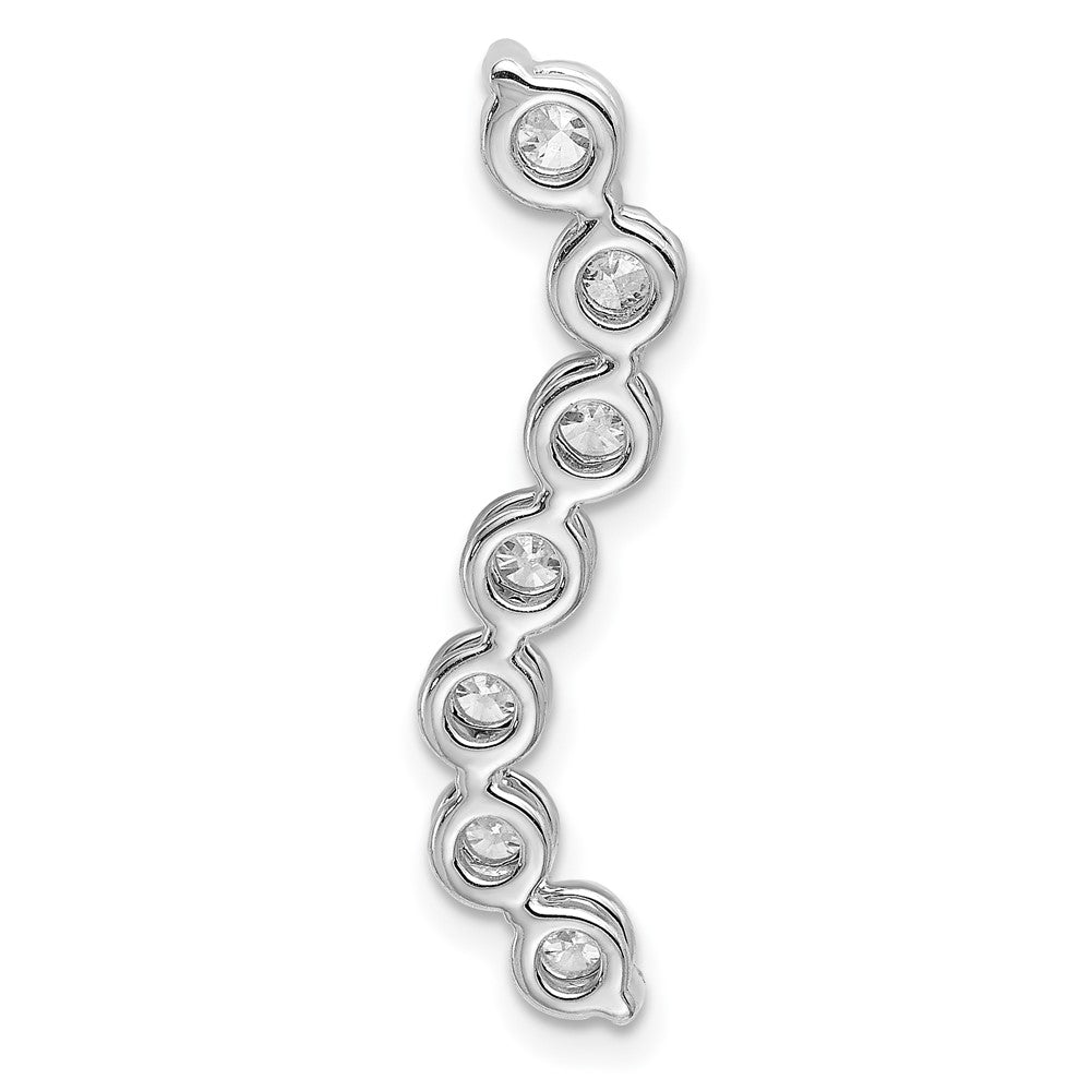 14k White Gold 1 ct Lab Grown Dia VS/SI+ G+ 7 Stone Curved Bar Chain Slide