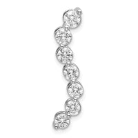 14k White Gold 1 ct Lab Grown Dia VS/SI+ G+ 7 Stone Curved Bar Chain Slide