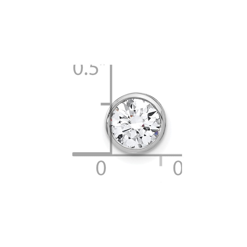 14kw 1 ct Lab Grown Diamond VS/SI+ G+ Comp Round Bezel Chain Slide