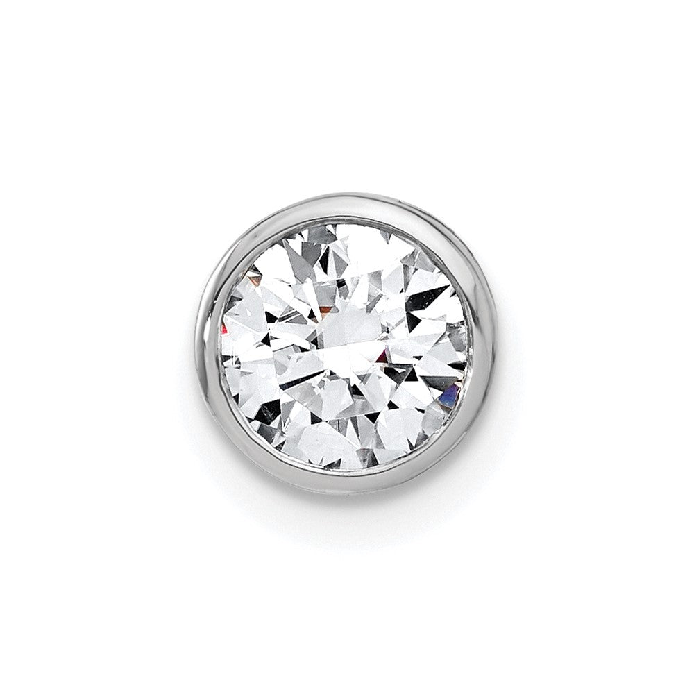14kw 1 ct Lab Grown Diamond VS/SI+ G+ Comp Round Bezel Chain Slide