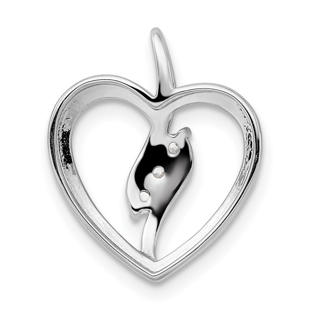 14kw 1/10ct Lab Grown Diamond VS/SI+ G+ Complete Open Heart Pendant