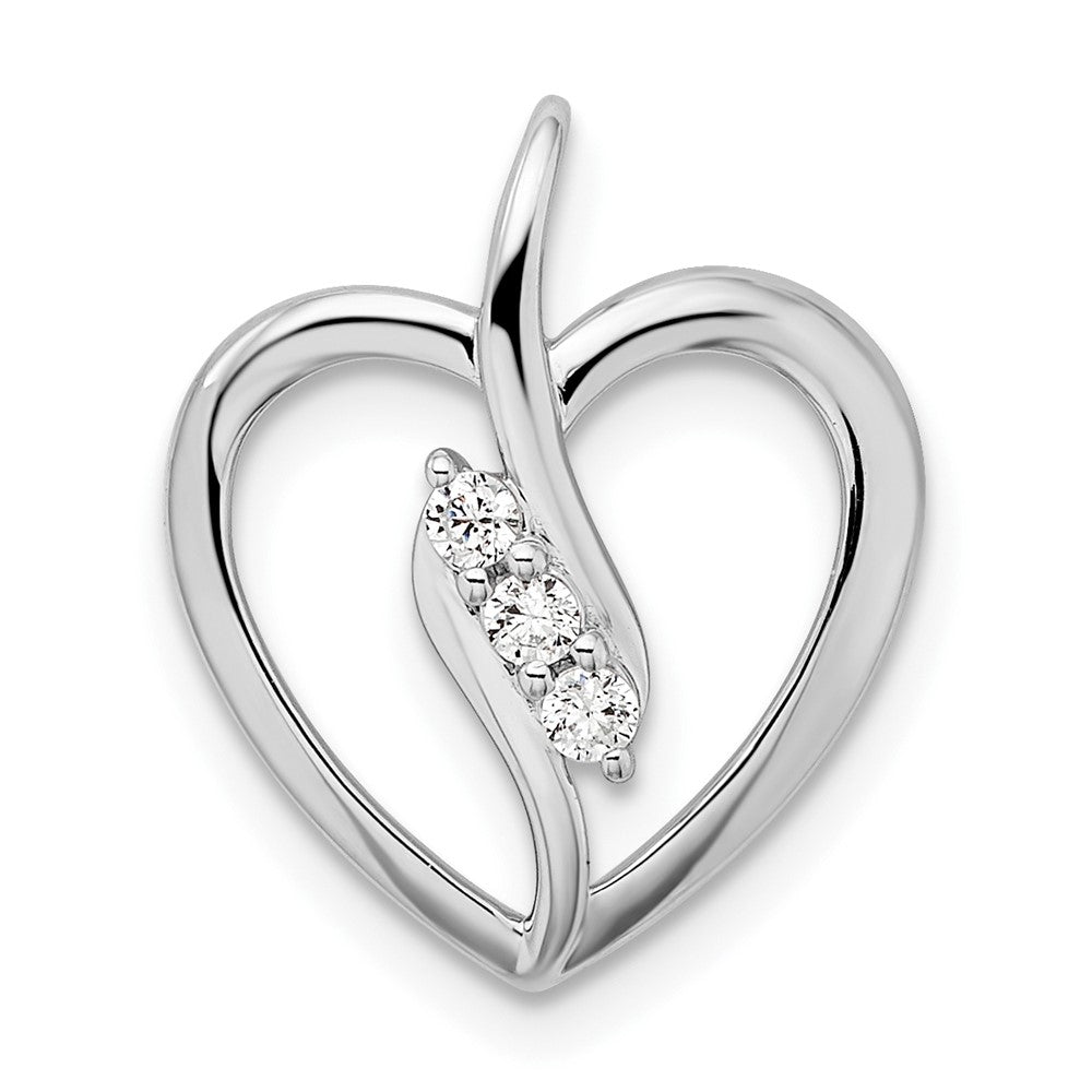 14kw 1/10ct Lab Grown Diamond VS/SI+ G+ Complete Open Heart Pendant