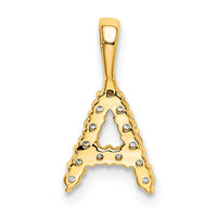 14k 1/8ct Lab Grown Diamond VS/SI+ G+ Complete Letter A Initial Pendant