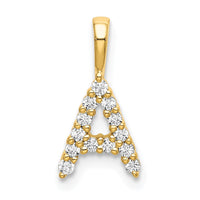 14k 1/8ct Lab Grown Diamond VS/SI+ G+ Complete Letter A Initial Pendant