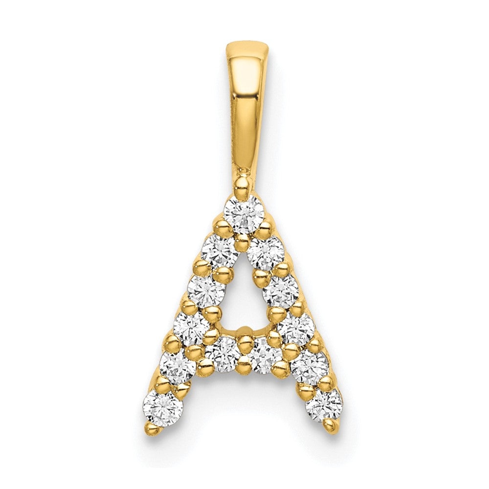 14k 1/8ct Lab Grown Diamond VS/SI+ G+ Complete Letter A Initial Pendant